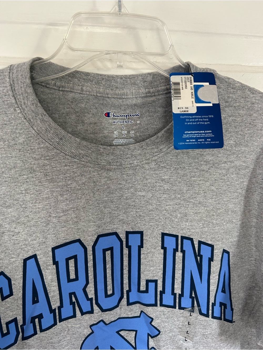 NWT Champion North Carolina Volleyball Grey Short Sleeve Tee. Size Large - Picture 2 of 8
